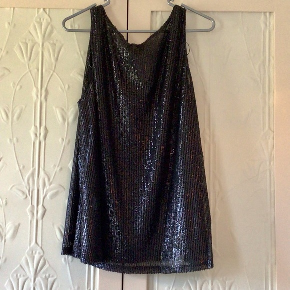 FATE + BECKER, Black Sequinned Sleeveless Evening Top - Picture 4 of 5